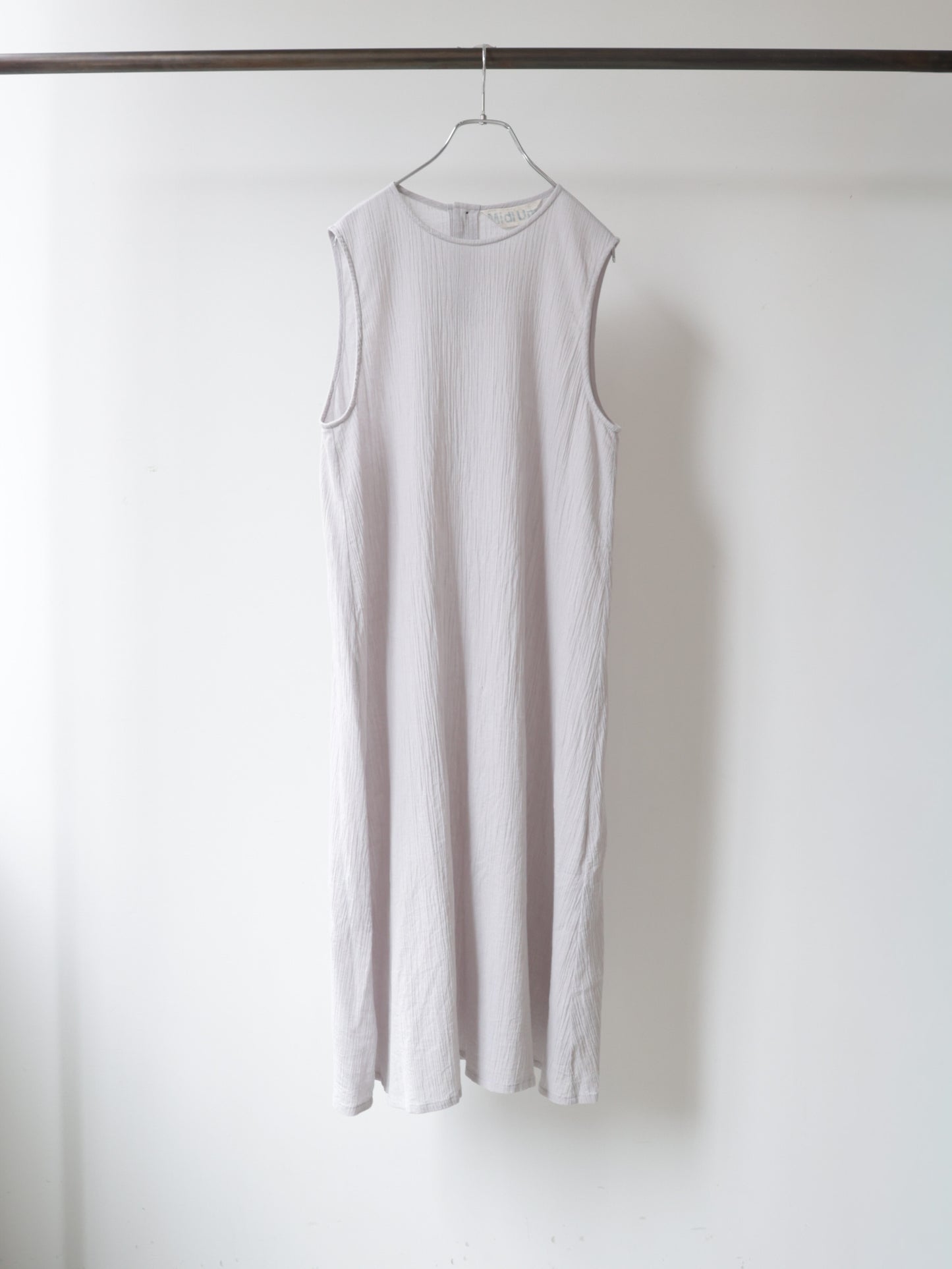 striped crepe nosleeve one-piece