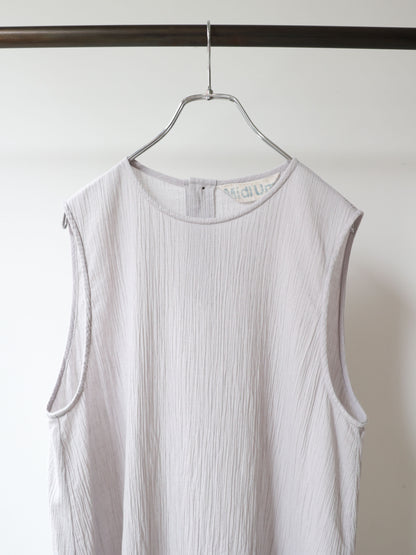 striped crepe nosleeve one-piece