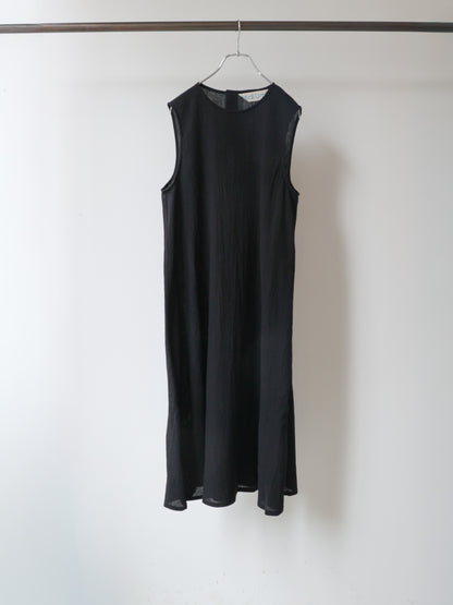 striped crepe nosleeve one-piece