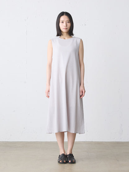 striped crepe nosleeve one-piece