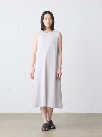 striped crepe nosleeve one-piece