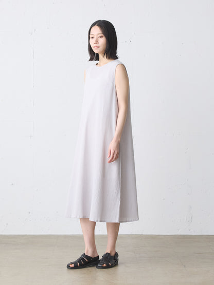 striped crepe nosleeve one-piece
