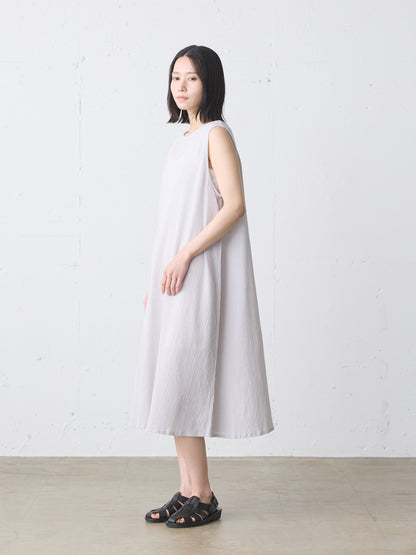 striped crepe nosleeve one-piece