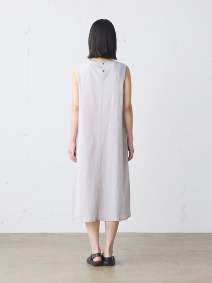 striped crepe nosleeve one-piece