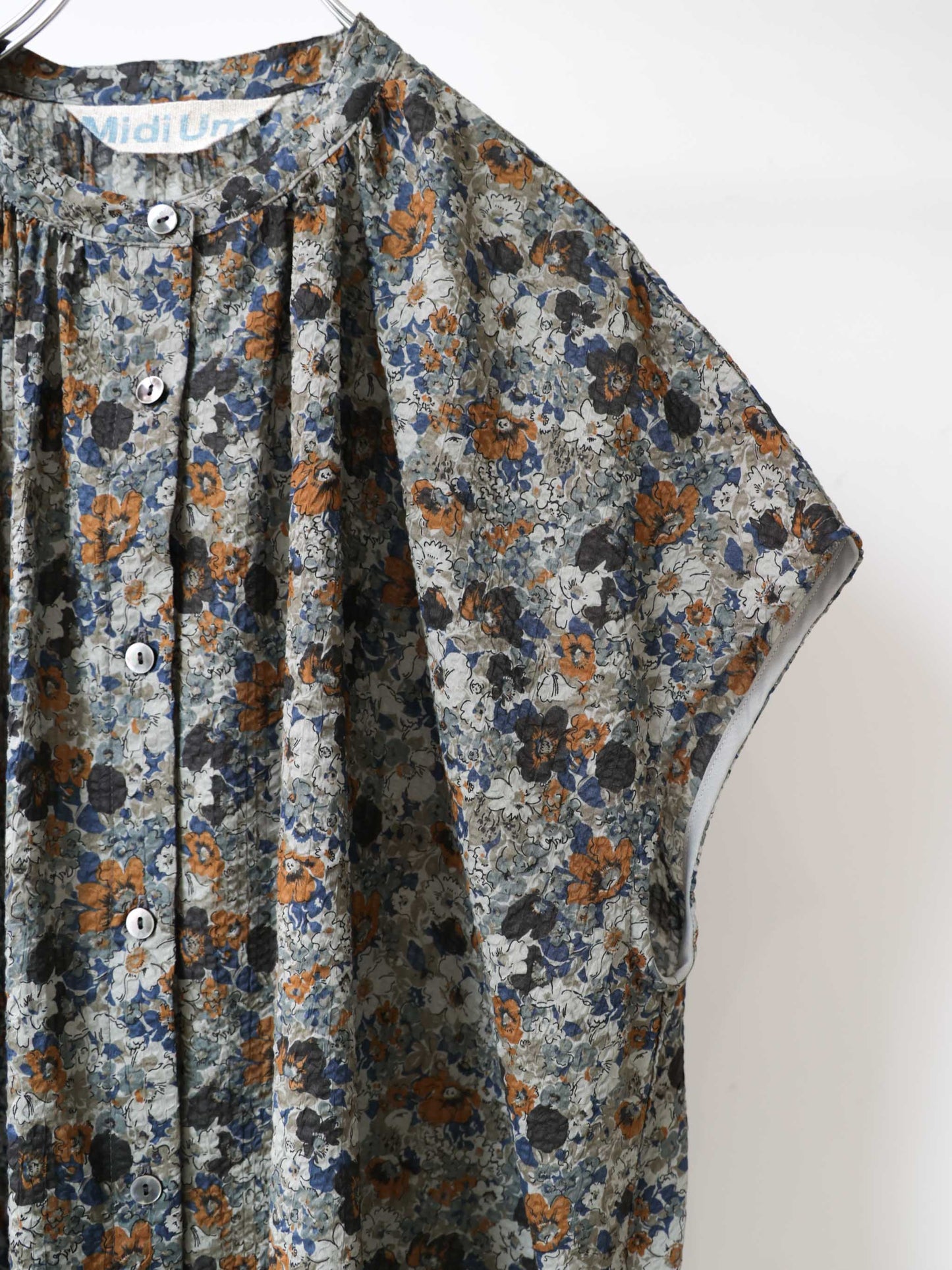 flower print shirt one-piece