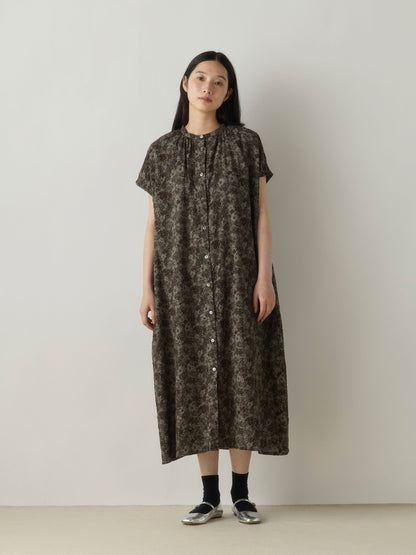 flower print shirt one-piece
