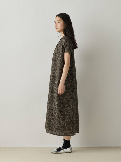 flower print shirt one-piece