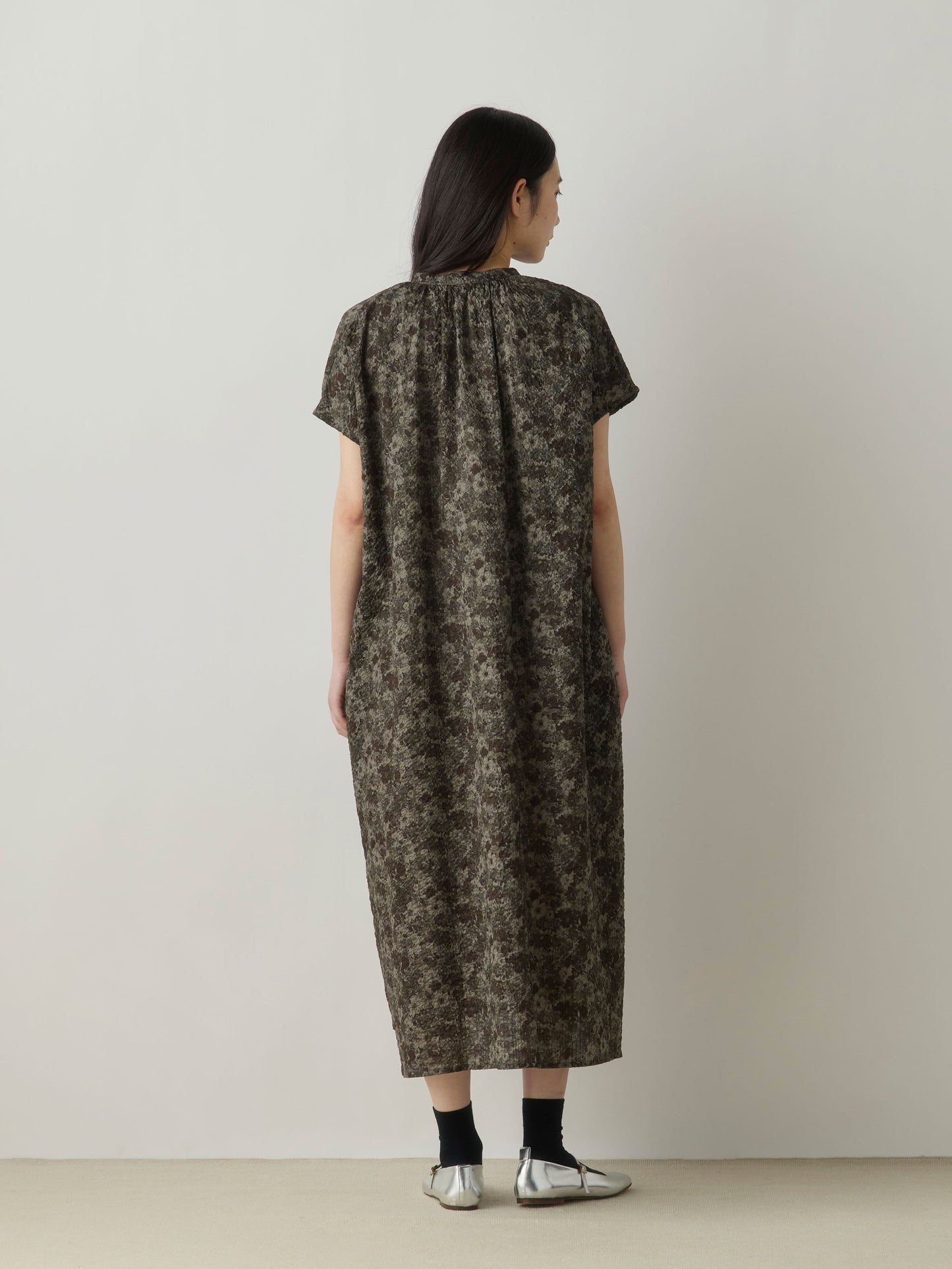 flower print shirt one-piece