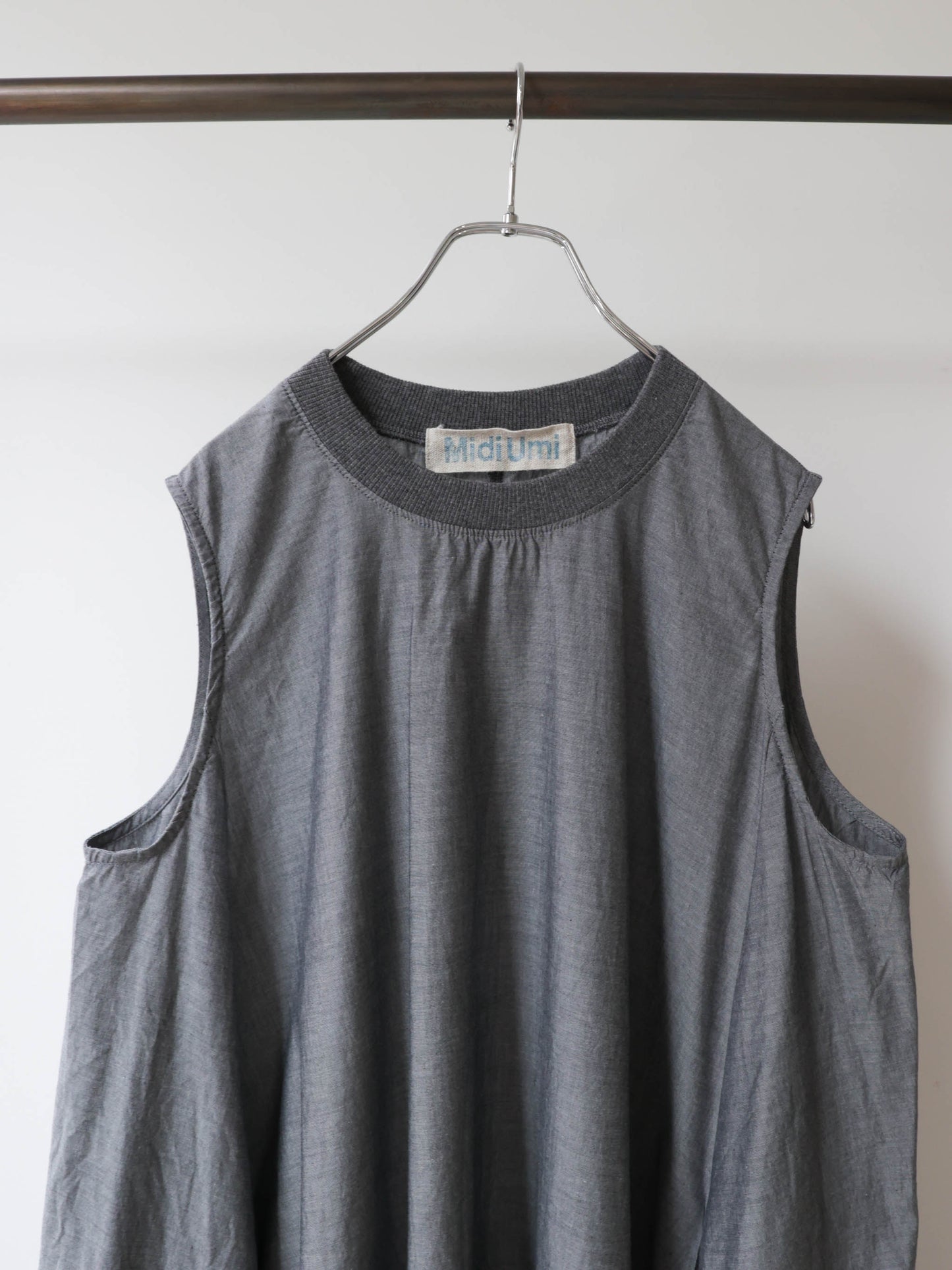 chambray nosleeve plenty one-piece