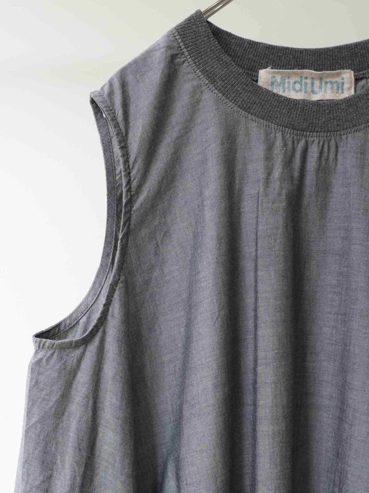 chambray nosleeve plenty one-piece