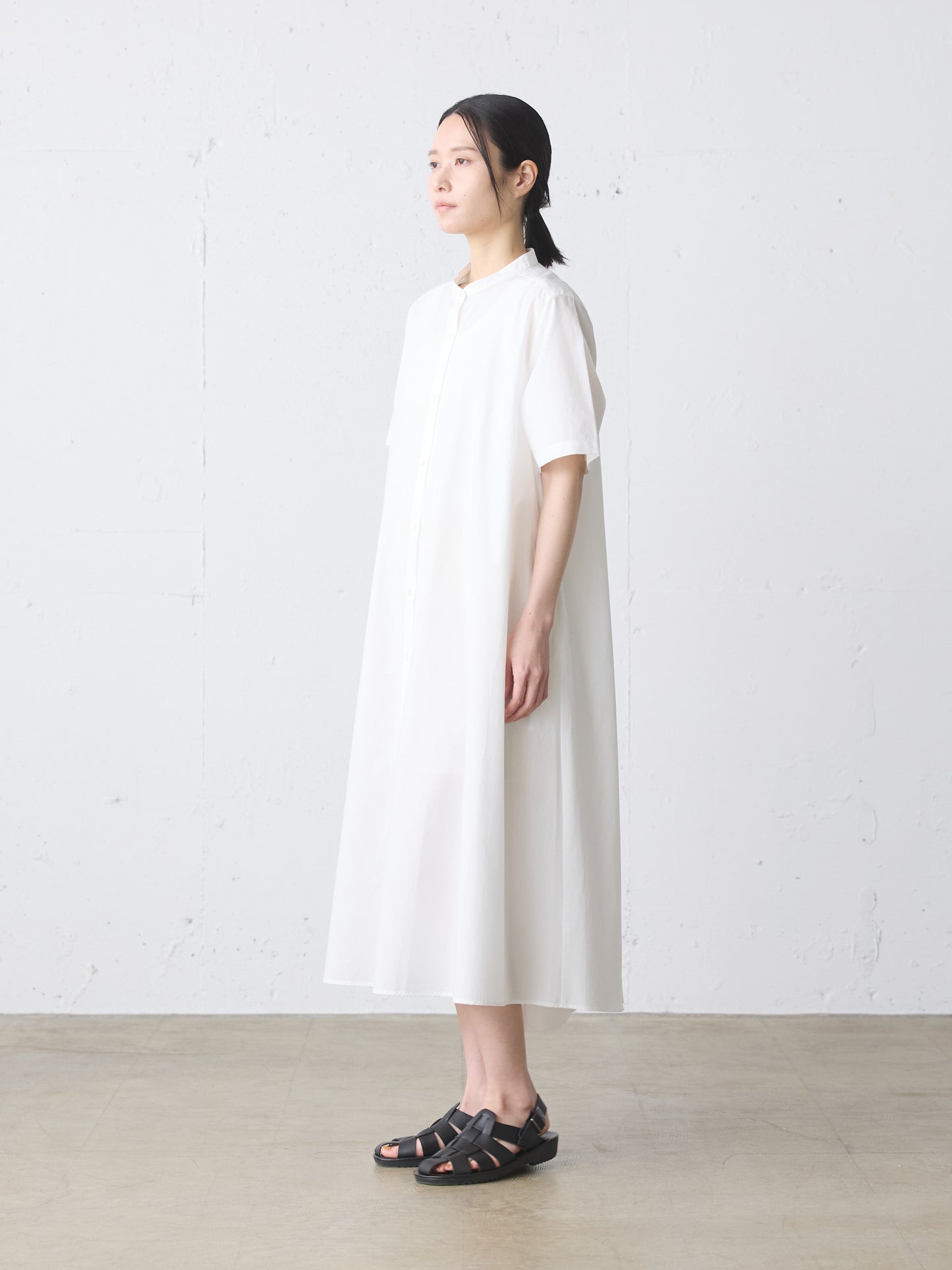 half slv A line shirt one-piece