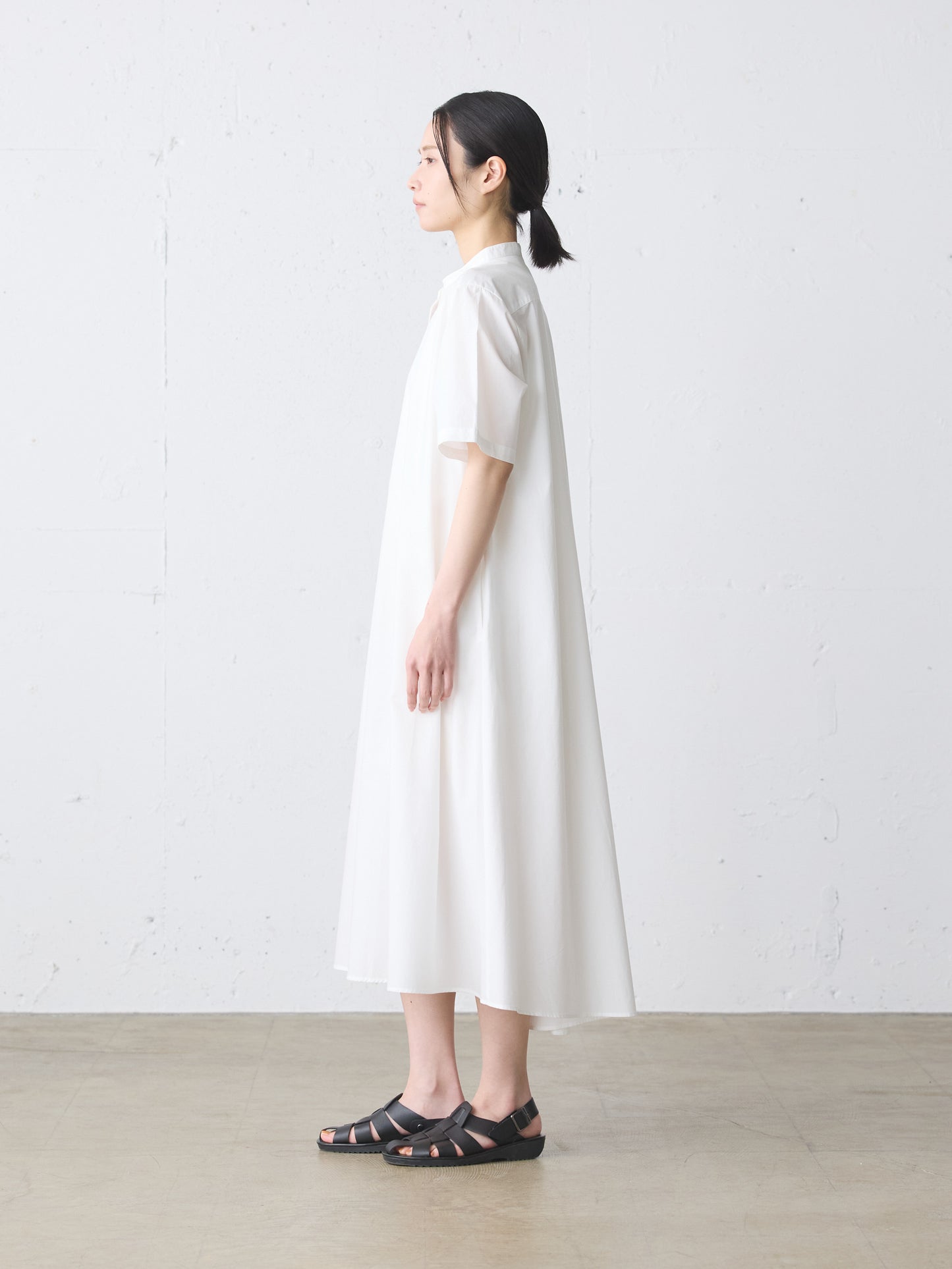 half slv A line shirt one-piece