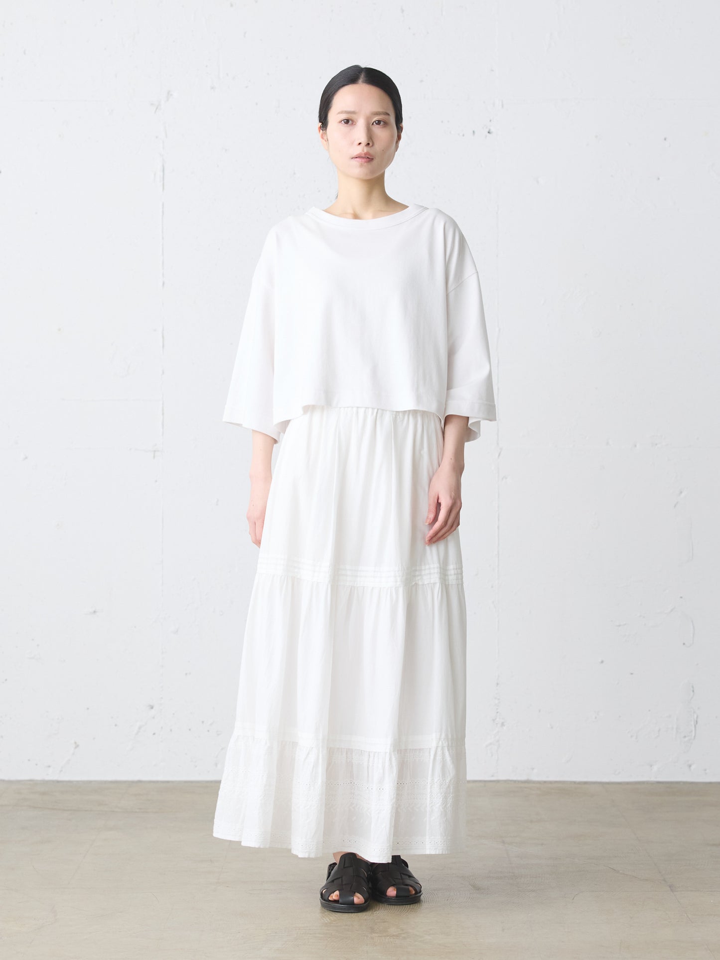 hem lace tiered skirt