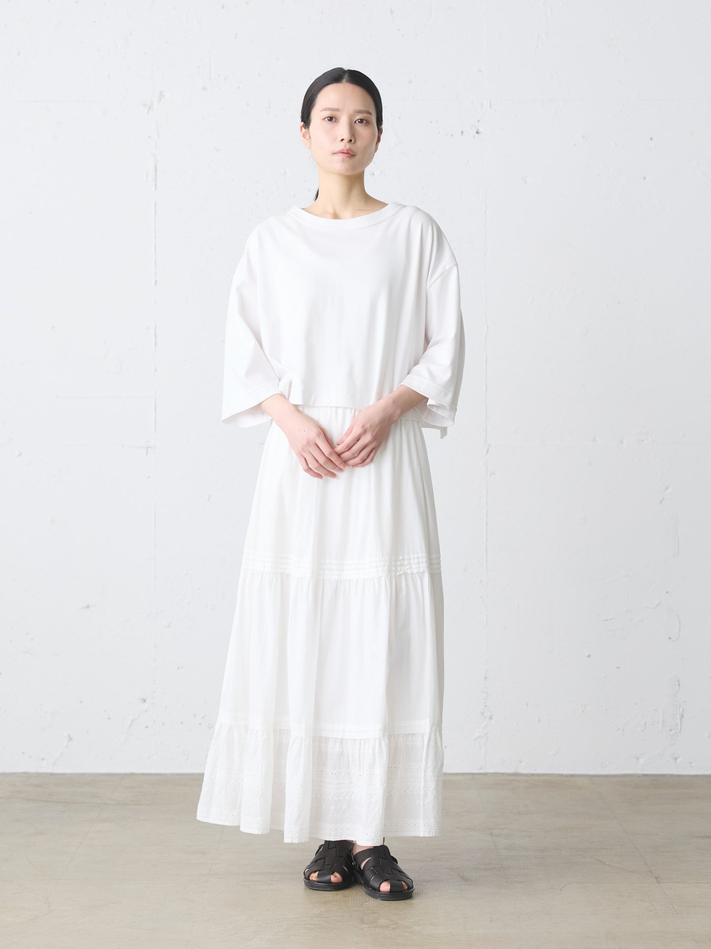 hem lace tiered skirt