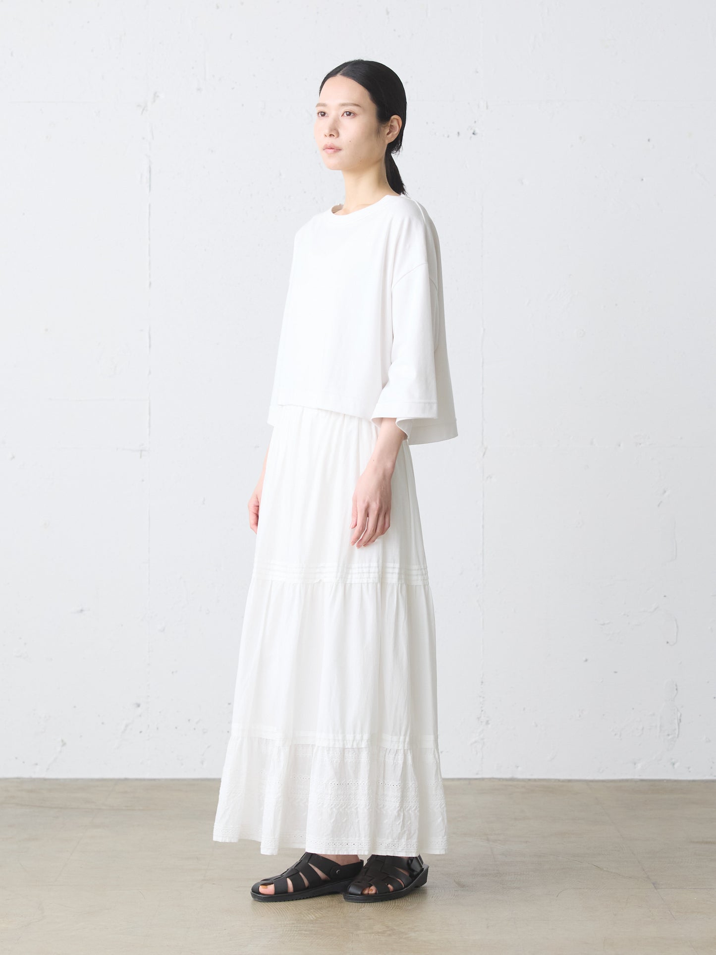 hem lace tiered skirt
