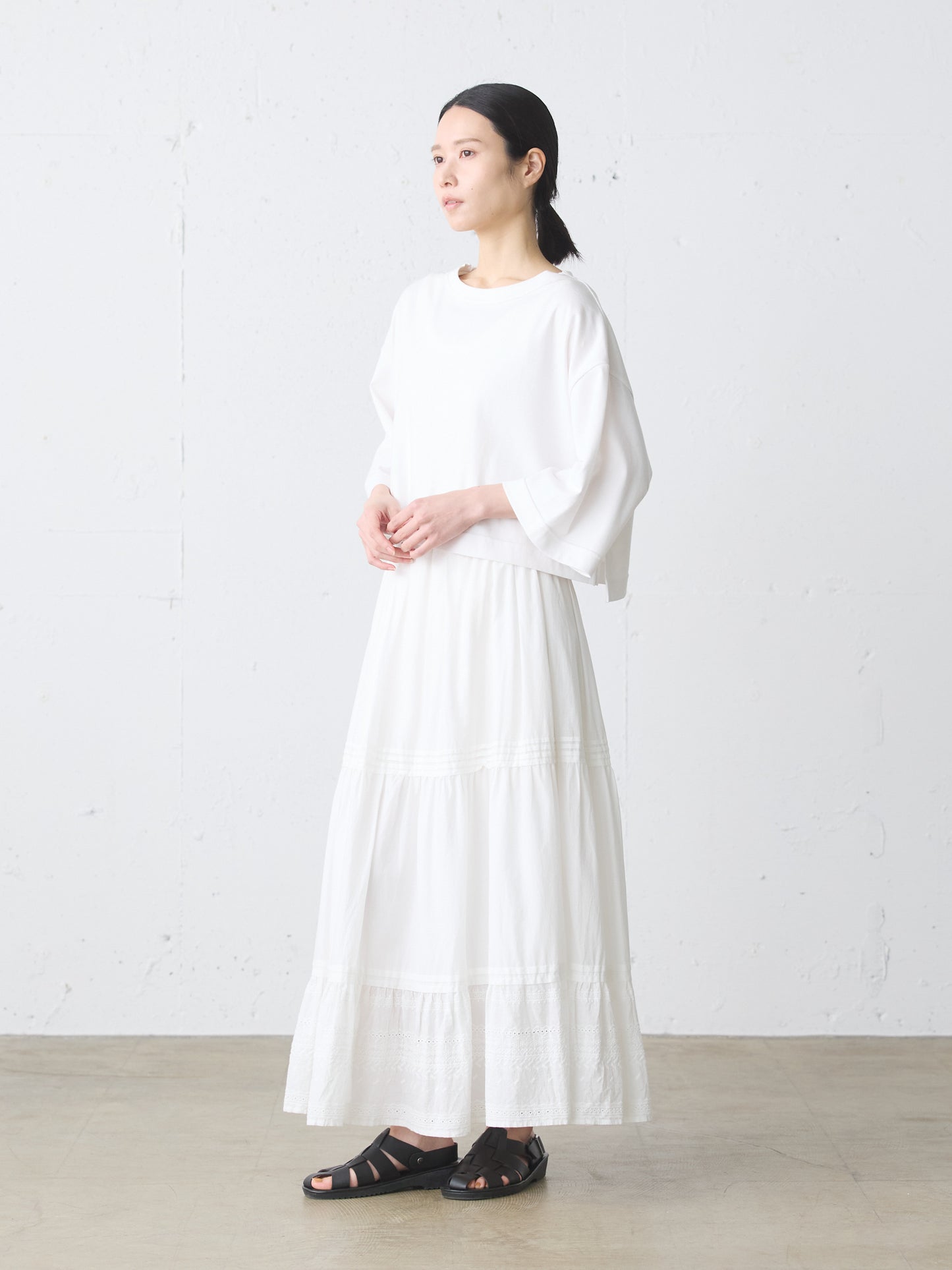 hem lace tiered skirt