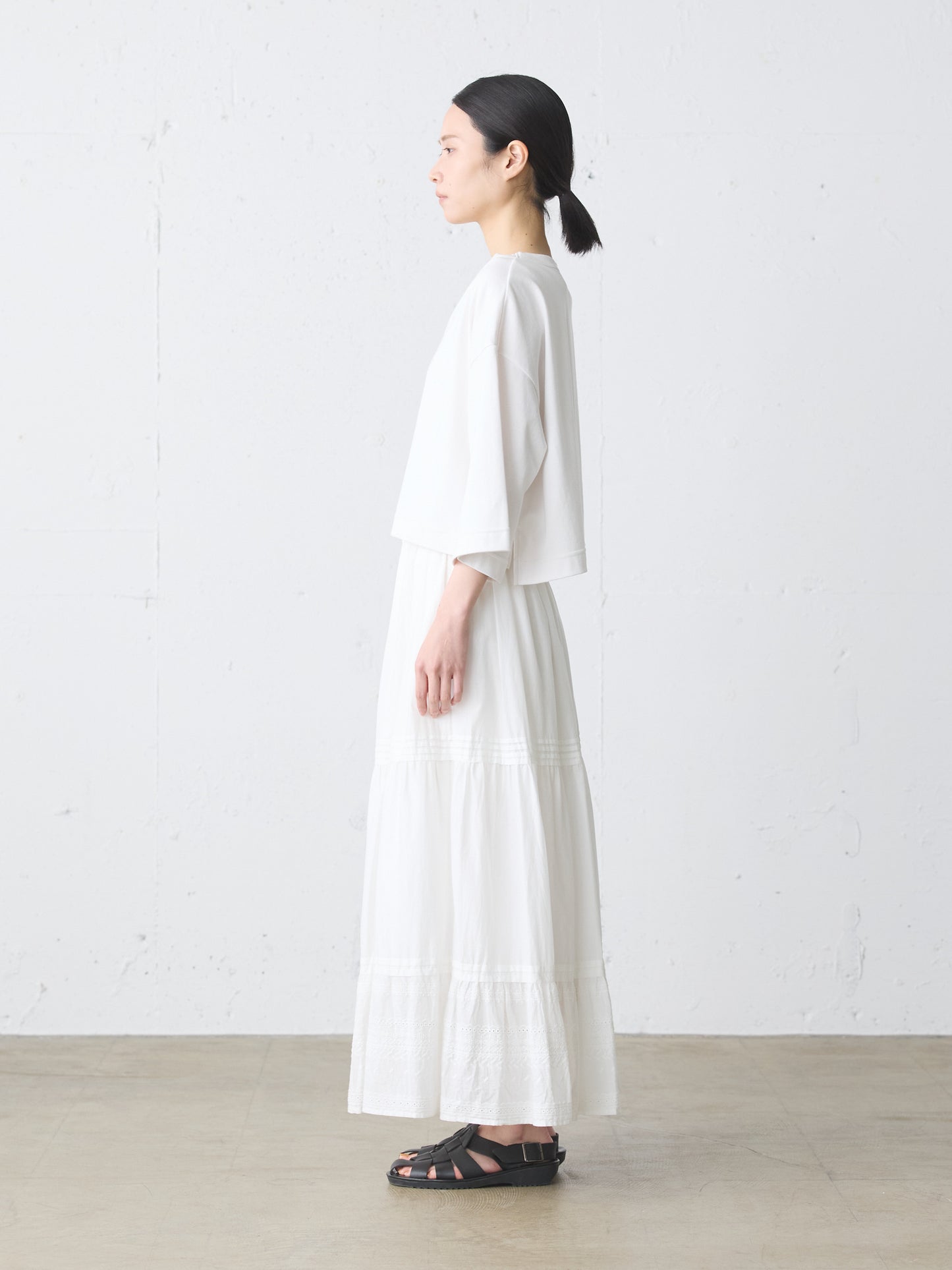 hem lace tiered skirt