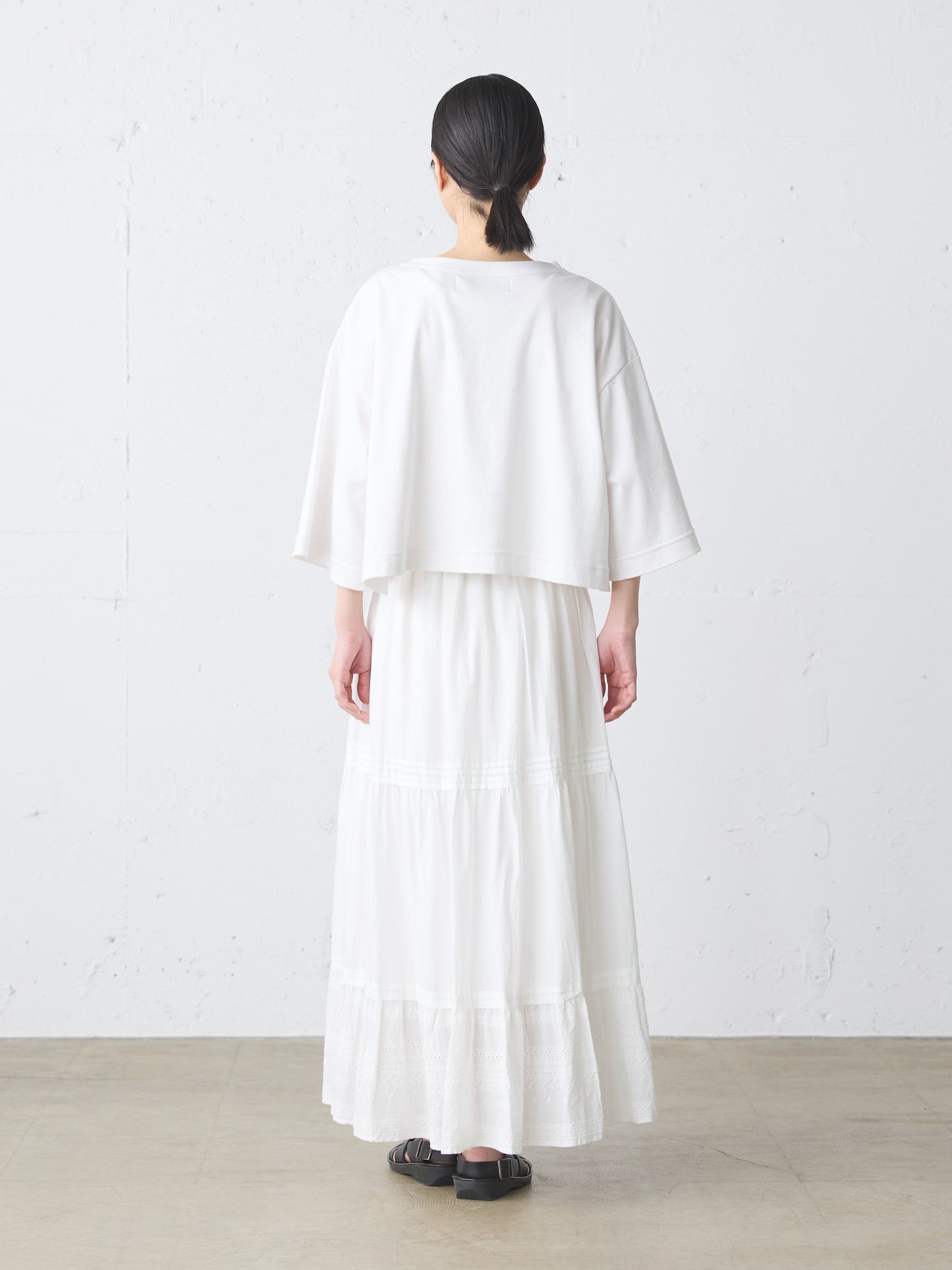 hem lace tiered skirt