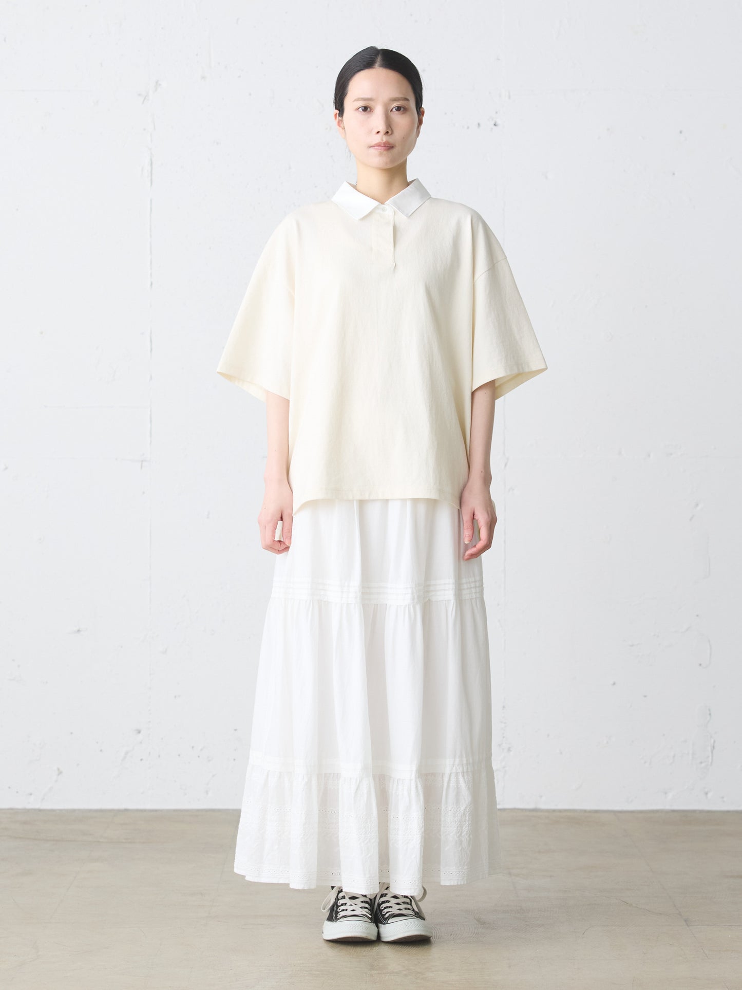 hem lace tiered skirt