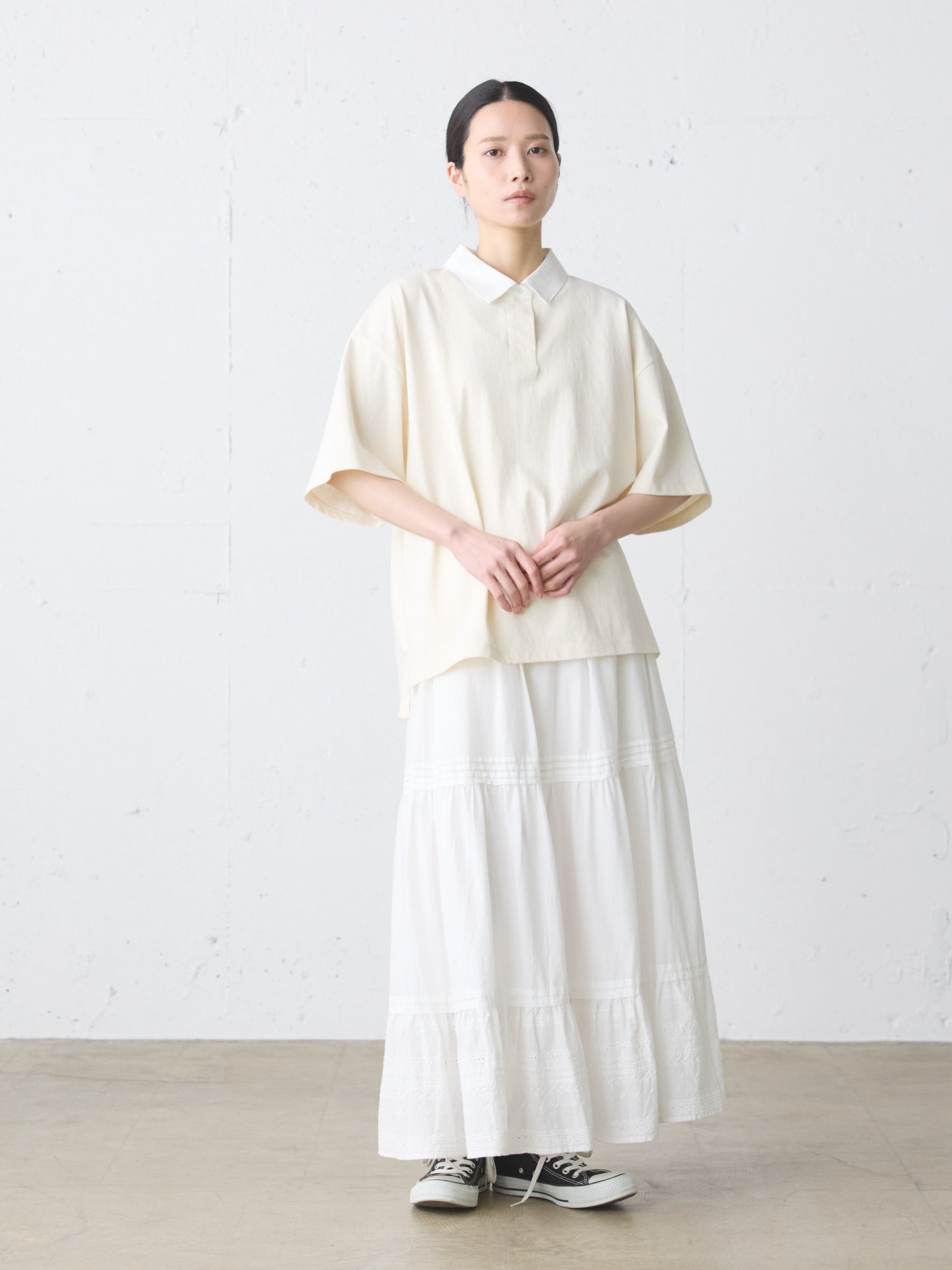 hem lace tiered skirt