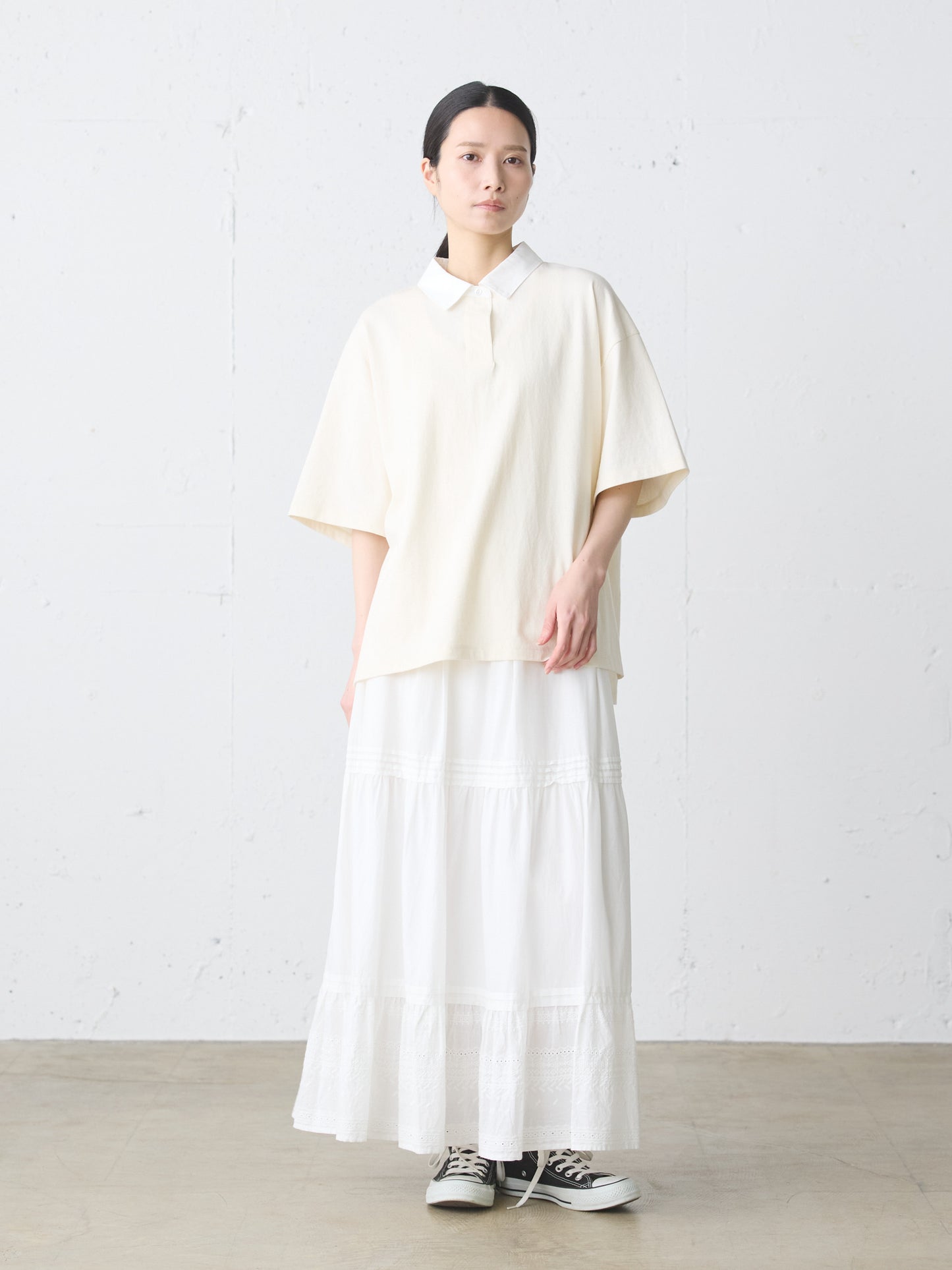 hem lace tiered skirt