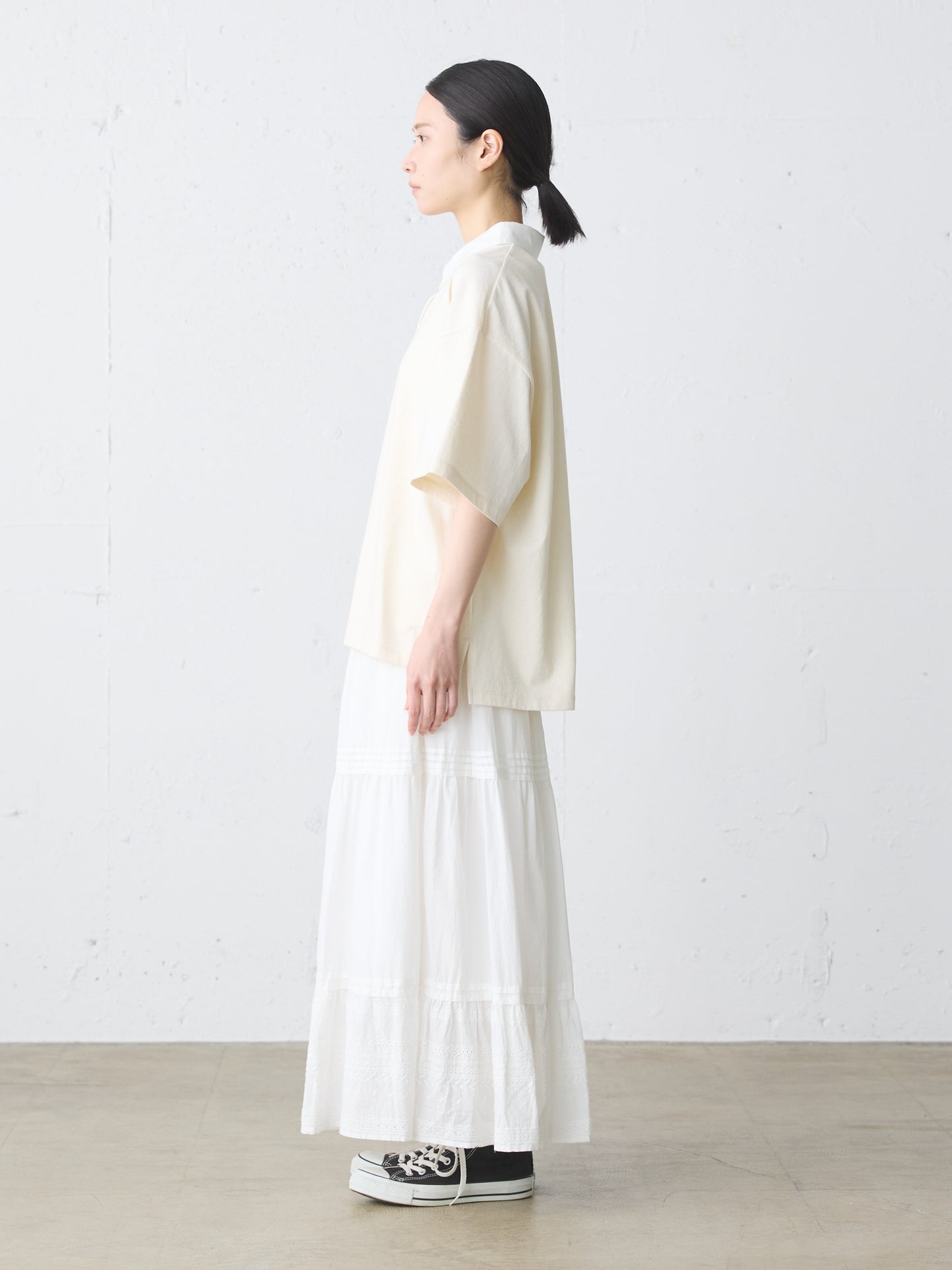 hem lace tiered skirt