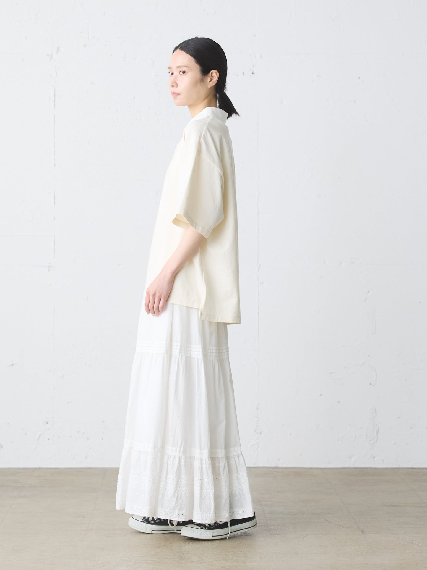 hem lace tiered skirt