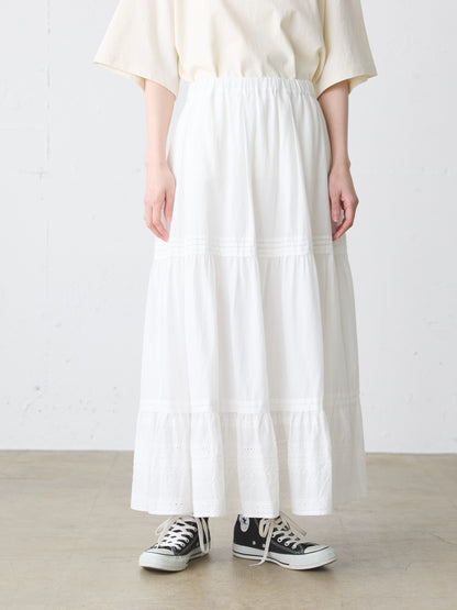 hem lace tiered skirt