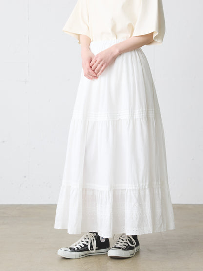 hem lace tiered skirt