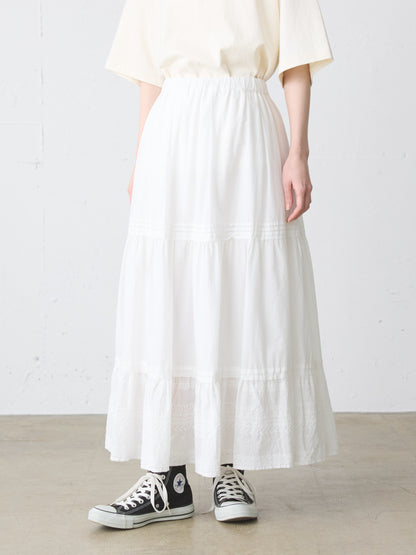 hem lace tiered skirt