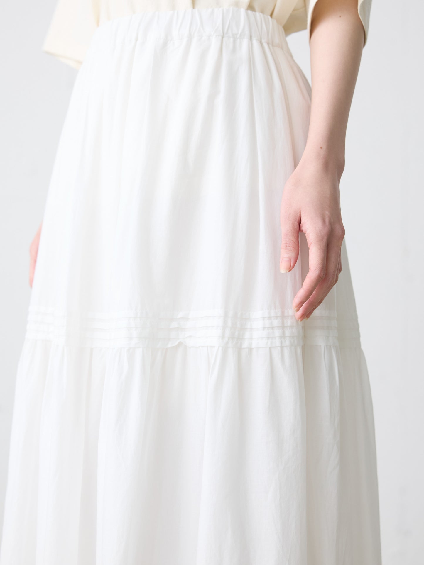 hem lace tiered skirt