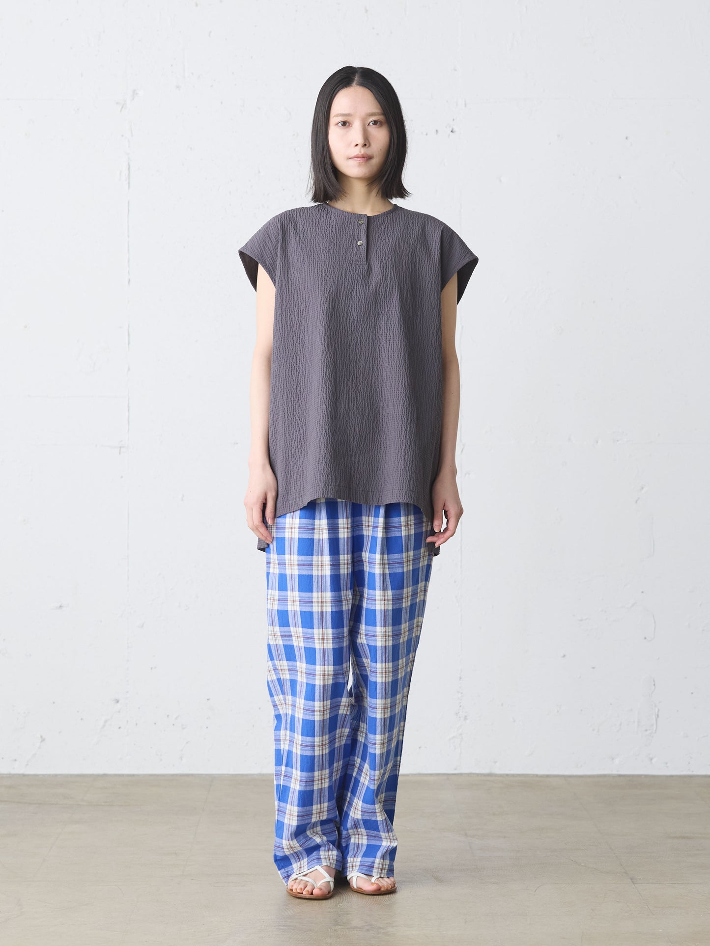 check straight easy pants