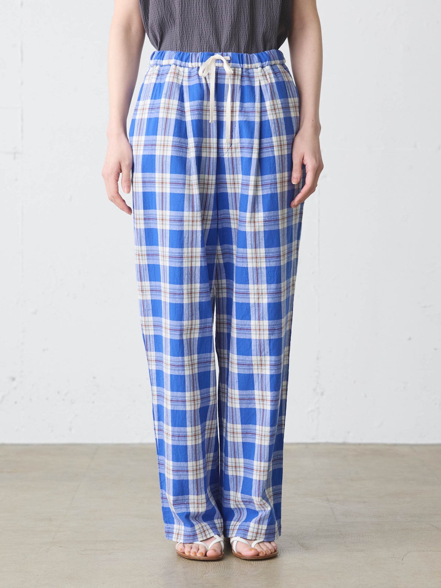 check straight easy pants