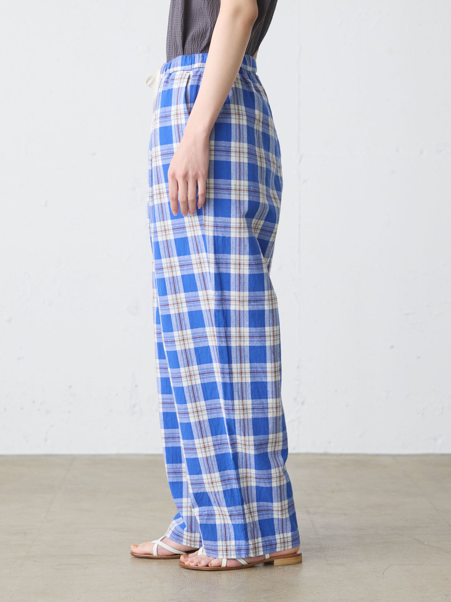 check straight easy pants