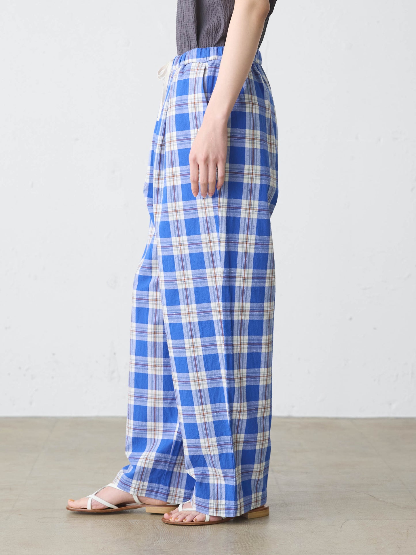 check straight easy pants