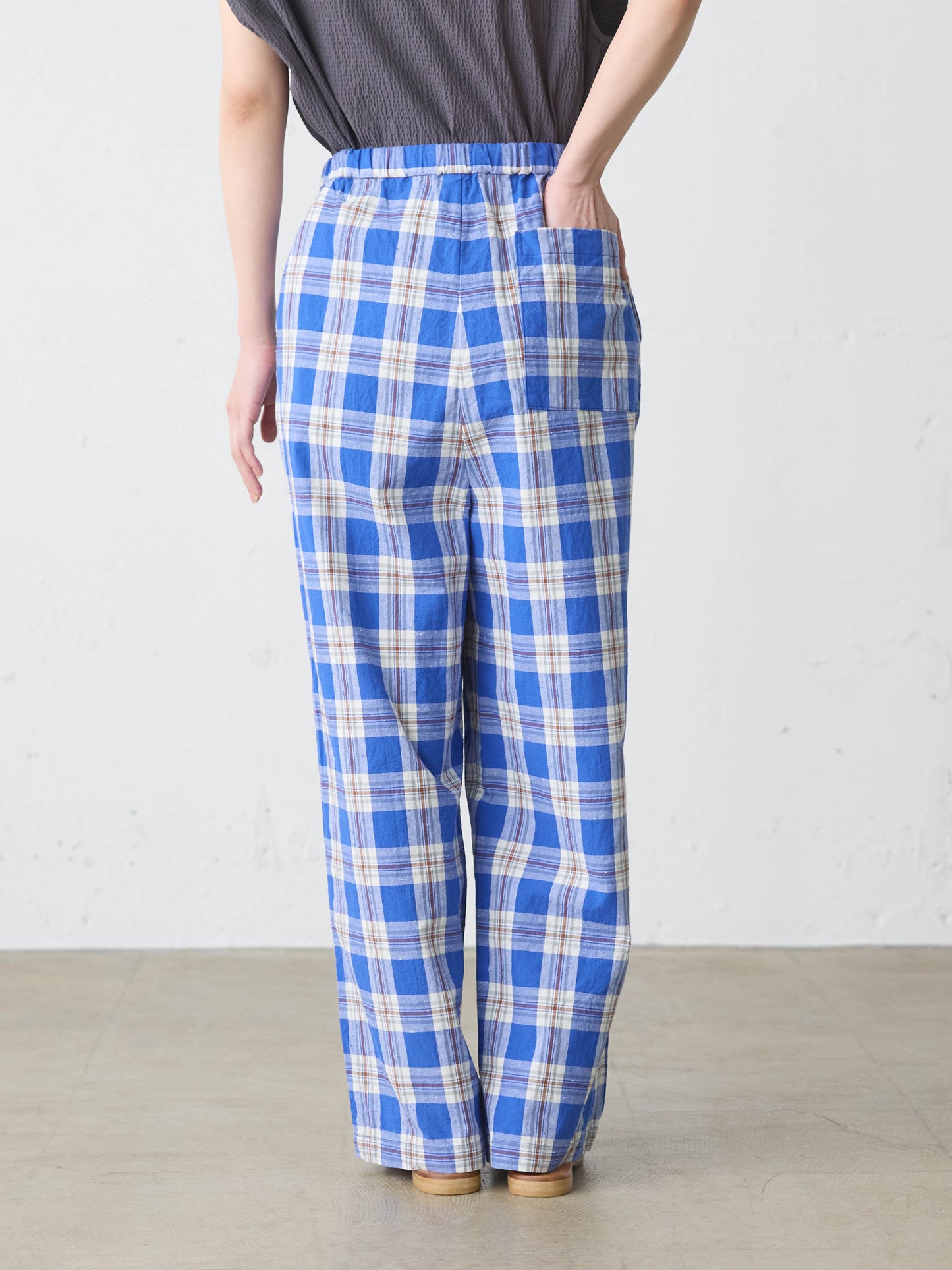 check straight easy pants