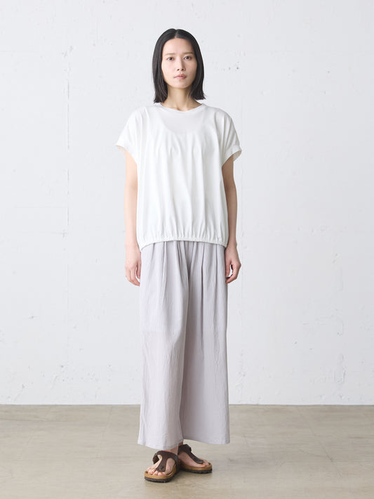 striped crepe wide easy pants