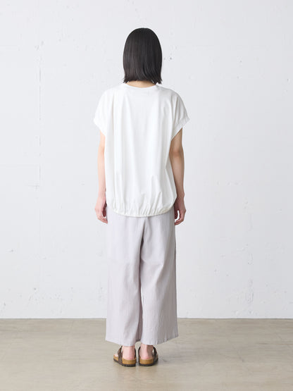 striped crepe wide easy pants