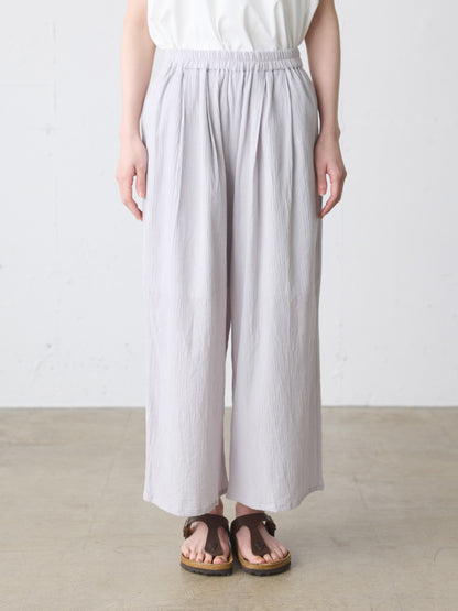 striped crepe wide easy pants
