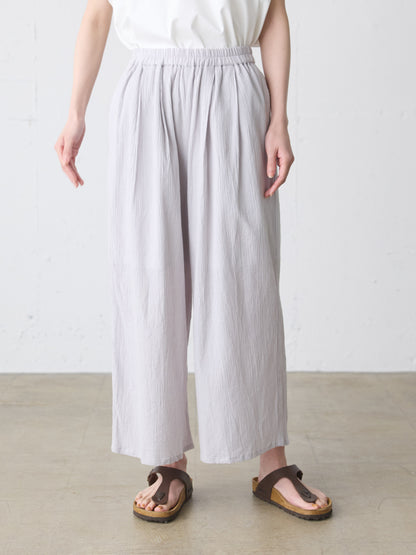 striped crepe wide easy pants