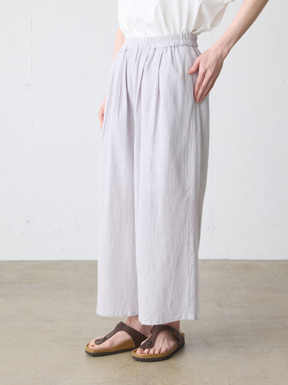 striped crepe wide easy pants