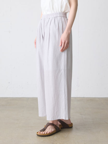 striped crepe wide easy pants