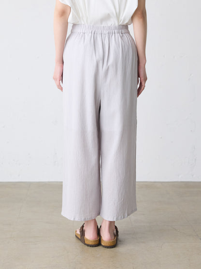 striped crepe wide easy pants
