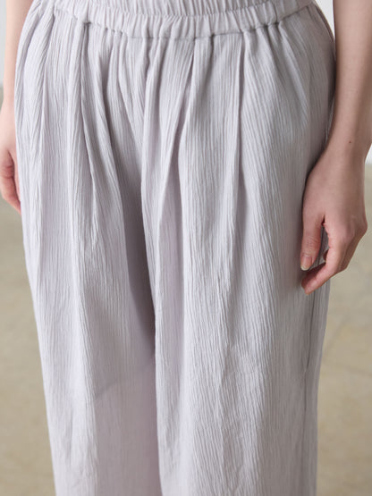 striped crepe wide easy pants