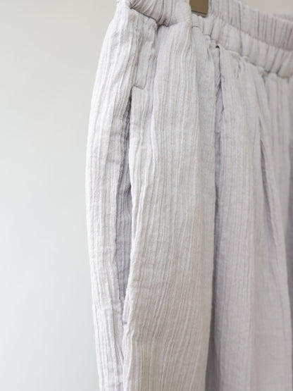 striped crepe wide easy pants
