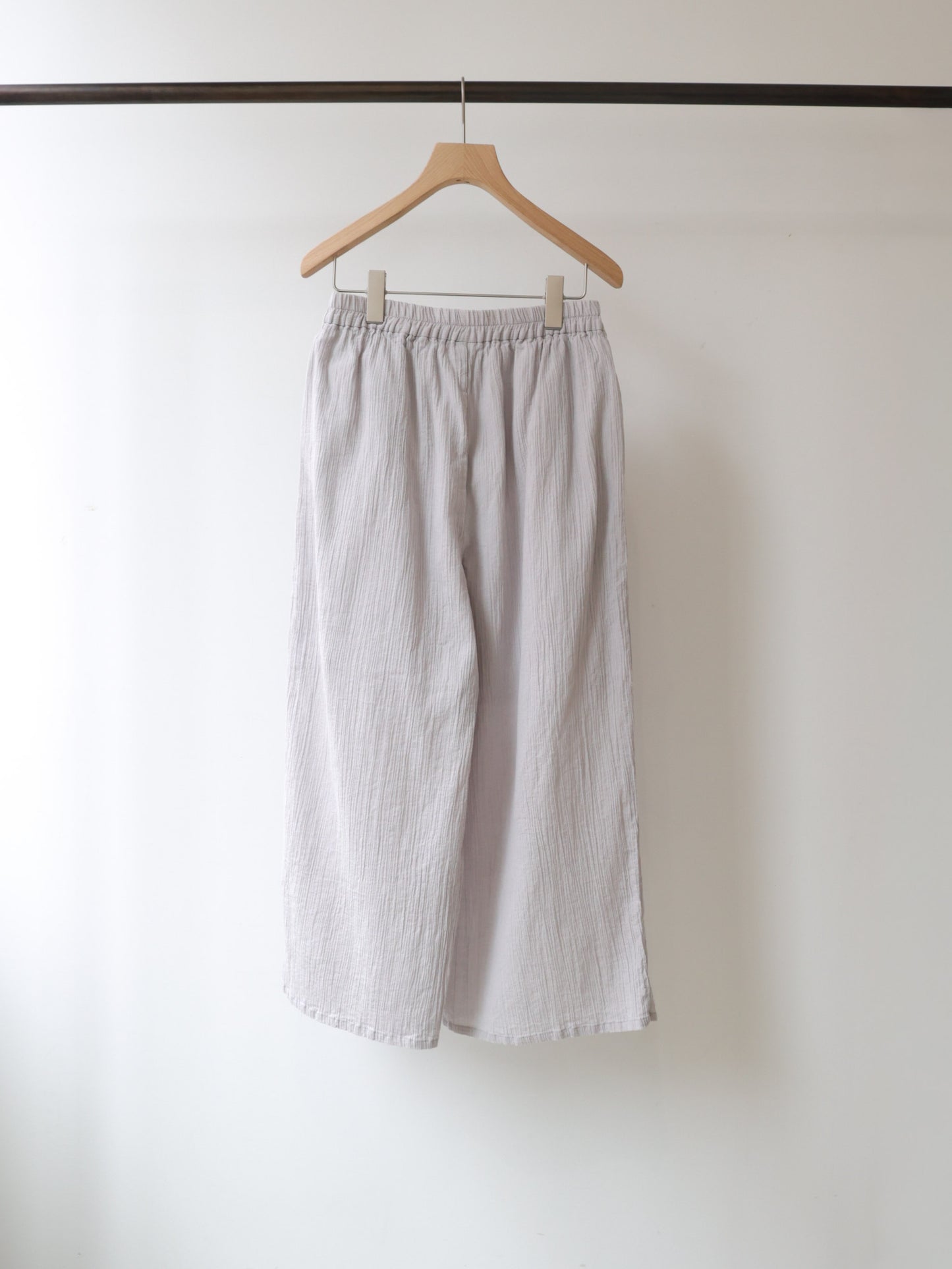 striped crepe wide easy pants