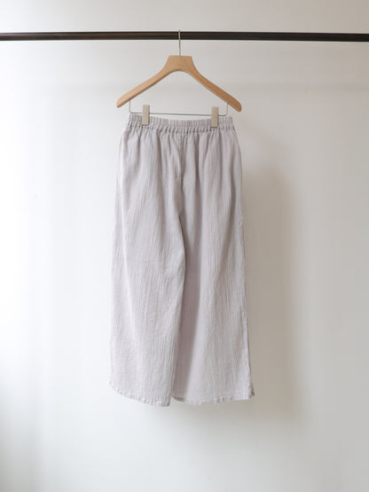 striped crepe wide easy pants