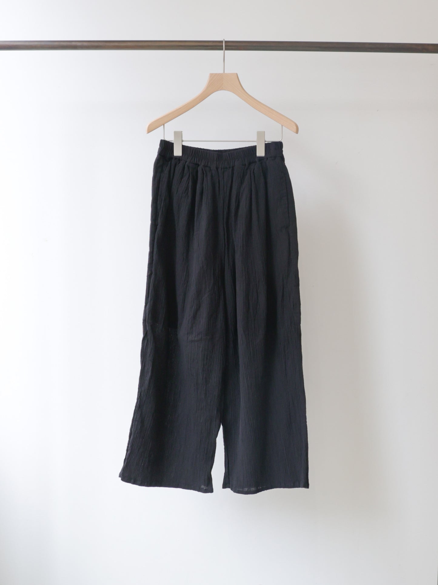 striped crepe wide easy pants