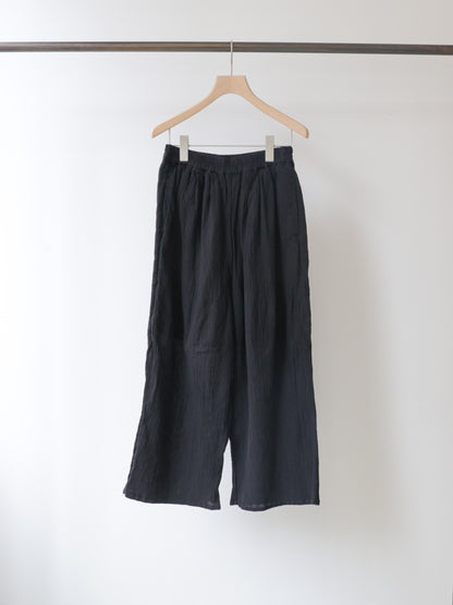 striped crepe wide easy pants