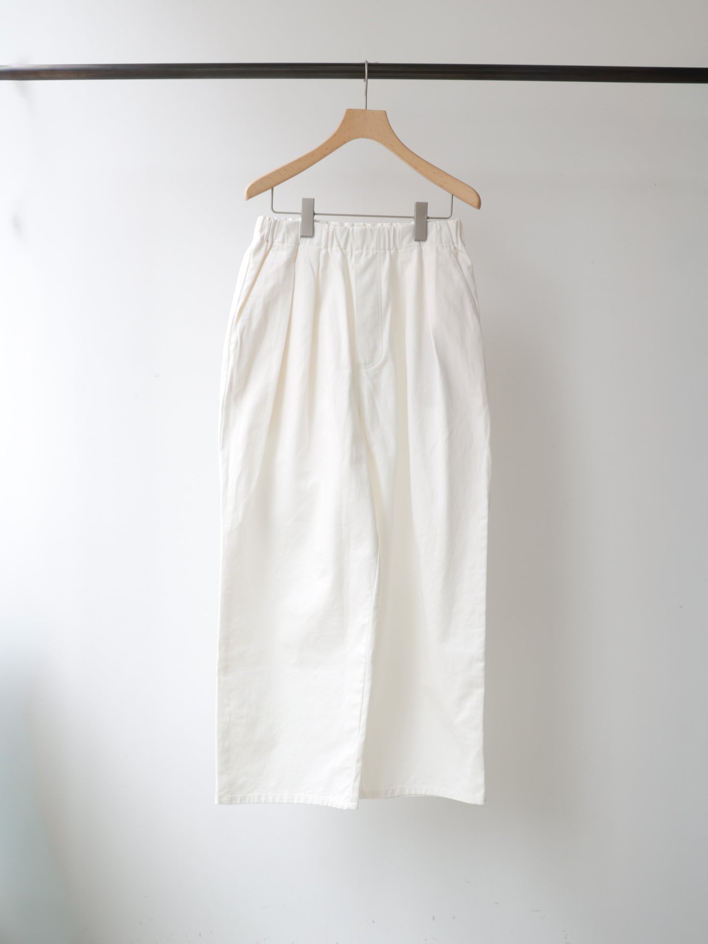 denim tuck wide easy pants